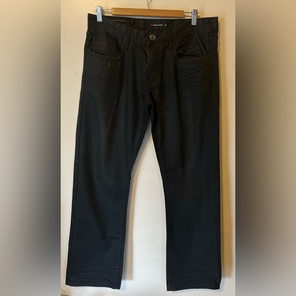 ProJek Raw Pants Mens 33 Black Coated Distressed